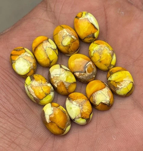 AA++ Honey Turquoise Yellow Cabochon Loose Oval Gemstone Wholesale Lot