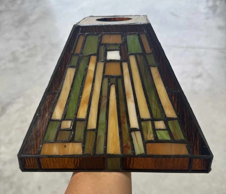 Lámpara colgante estilo vitral Tiffany lámpara de techo colgante misión Foto 2 de 4