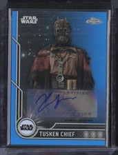 Topps Chrome Star Wars Blue Refractor #94 Tusken Chief Xavier Jimenez /150 Auto