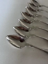 Oneida Community Stainless Steel Grapefruit 7Spoons Flower Pattern Flatware VTG