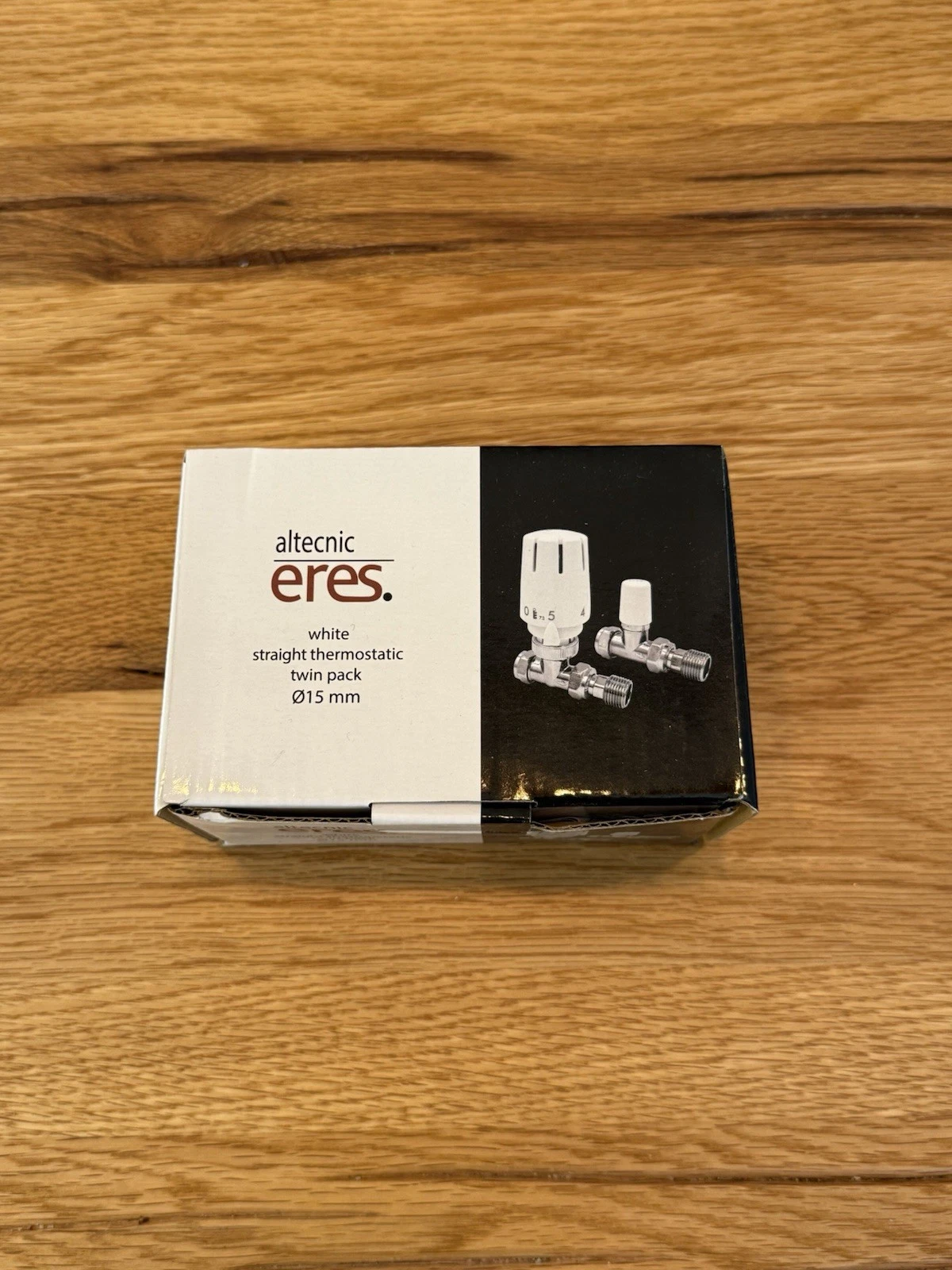 Altecnic Eres Straight Thermostatic Twin Pack 15mm White TRV Radiator Valves New