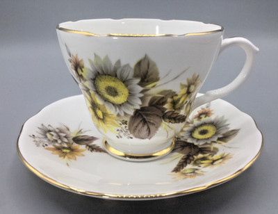 Wildflowers Duchess Bone China Yellow Floral Teacup & Saucer Vintage England