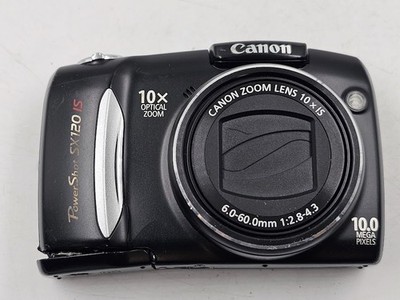 Canon PowerShot SX120 IS 10,0 MP Digitalkamera Schwarz - Funktionstüchtig