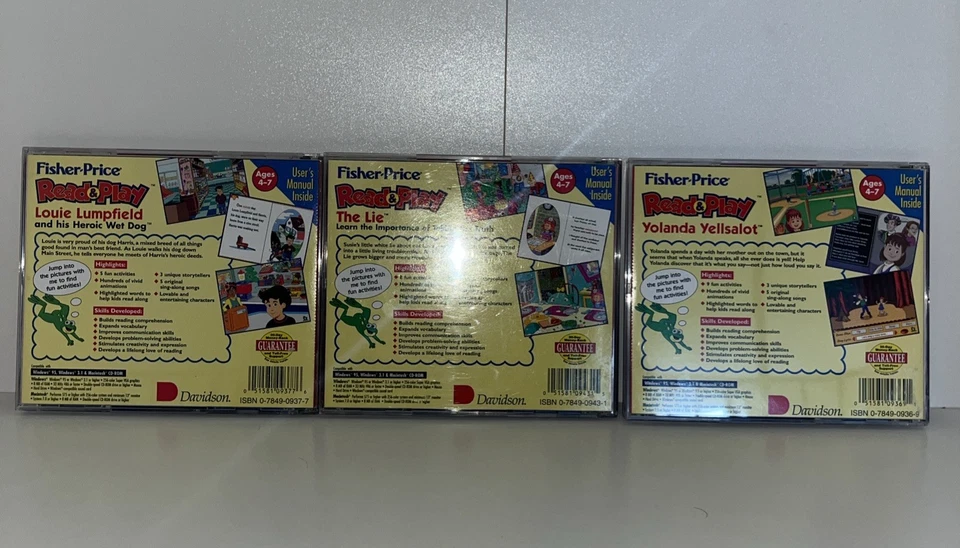 Vintage Fisher-Price Read & Play Retro 3 CD Lot, Great Adventures, Davidson   - Image 2 of 3