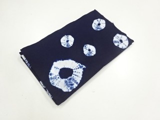 20021# JAPANESE KIMONO / CLOTH / COTTON / INDIGO / SHIBORI