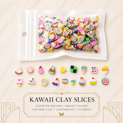 Assort Dessert Polymer Clay Kawaii Dessert Clay Slices, 15 grams Crafts Nails