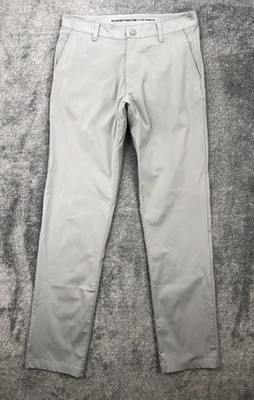 Rhone Pants Mens 32x30 Gray Commuter Classic Microfiber Slim Chino Tapered