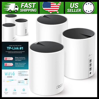 TP-Link Deco WiFi 6 Mesh System 3-Pack Covers Up to 6500 Sq Ft