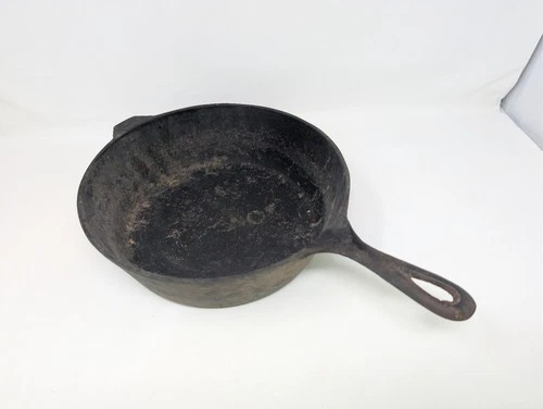 No. 8 Vintage LODGE 3 Notch Chicken Fryer Deep Skillet 10.25" Vintage Cast Iron