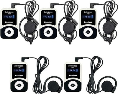 Retekess T131 Wireless Assisted Listening Tour Guide System 5 Receivers for T130