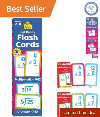 School Zone 112 Math Flash Cards for Multiplication & Division   Ages 8+, 2-Pack