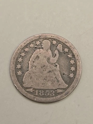 1853 Seated Liberty Silver Dime - Philadelphia Mint