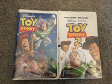 Toy Story 1 and Toy Story 2 VHS Lot ~ Disney Pixar Videos in Clamshell Case