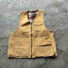 60s Drybak Beige Cotton Hunting Vest Zipper Closure Multiple Pockets