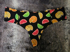 PINK by Victoria's Secret Blue Flower Design Thong Panty Size L