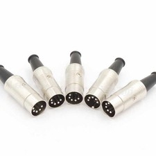 Audio Adapter 5 Polig DIN Stecker M nnlich Silber Schwarz Versilberte Kontakte