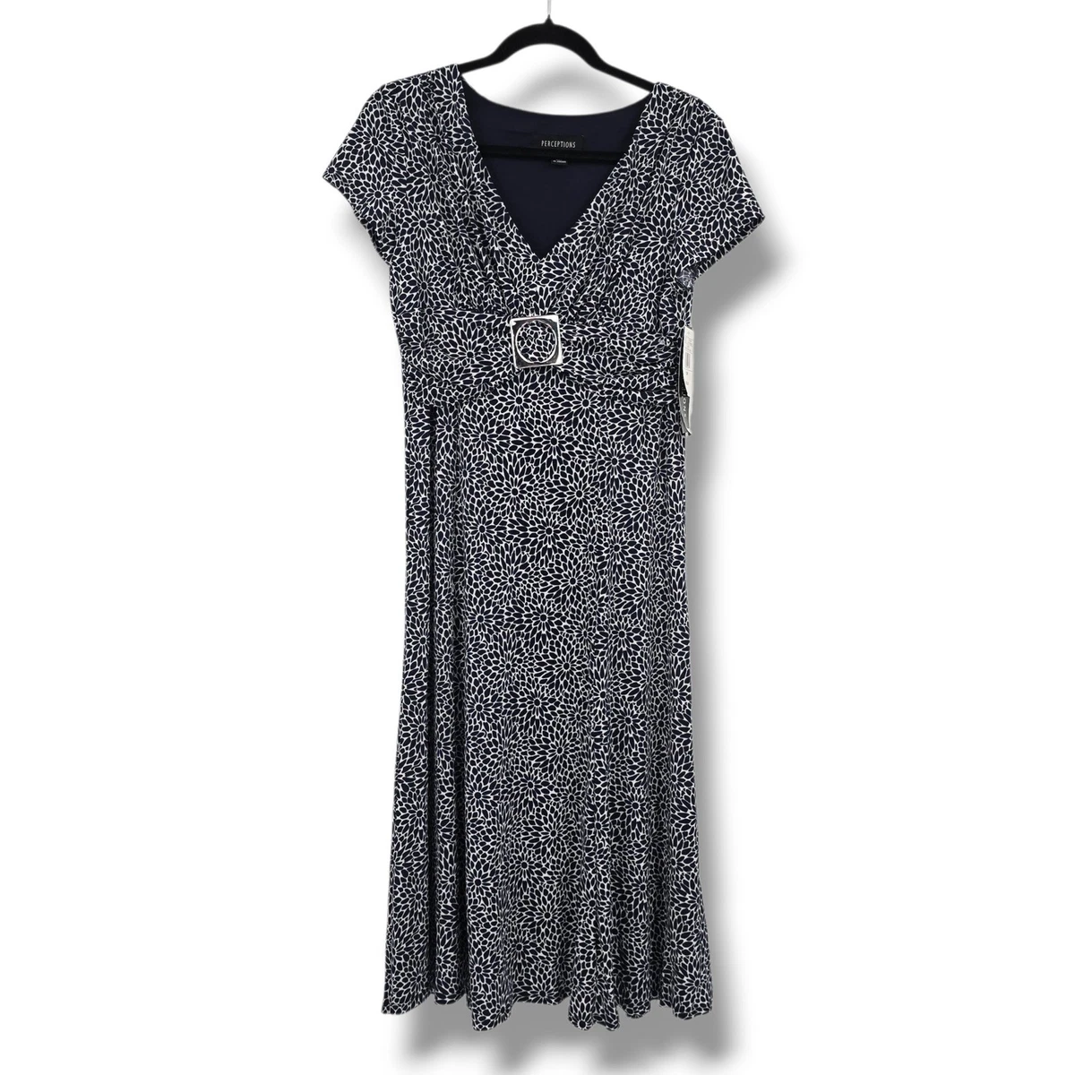 slim fit dress slacks Square Neck Short Sleeve High Waist Flare Dress main image 1