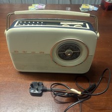 Bush TR82DAB DAB/DAB+ Digital Radio Beige Blue AM/FM Battery Operated Portable V