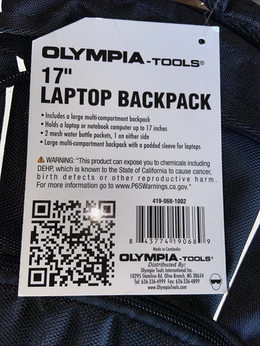 Olympia Tools Tool Backpack - Thumbnail 3
