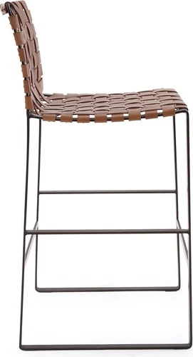 Irving Woven Leather Barstool-Traditional Style - Picture 4 of 7