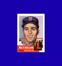 Milt Bolling 1991 Topps Archives 1953 Topps #280 - Red Sox - Signed AUTO