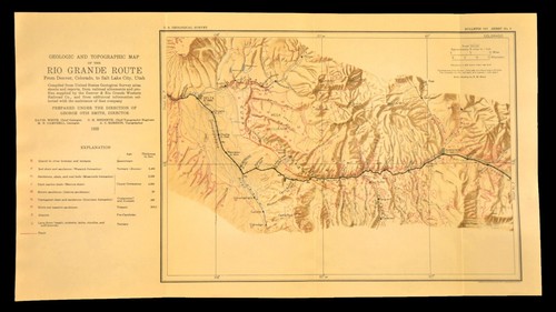 1922 Antique Denver Rio Grande Railroad Map Montrose Colorado Delta CO Gunnison