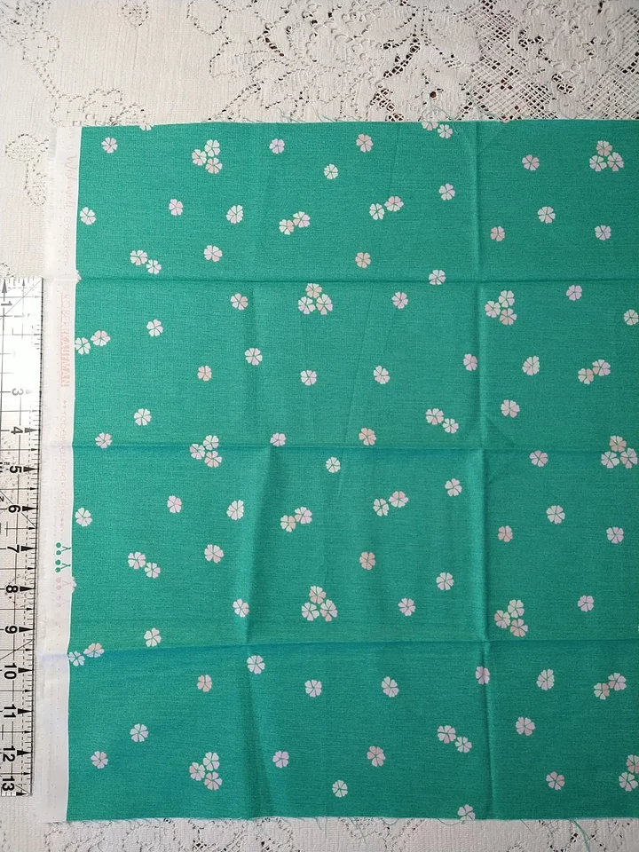 Cheery Blossom By Wishwell Robert Kaufman Cherry Blossoms on Teal Green BTFQ - Image 4 of 4