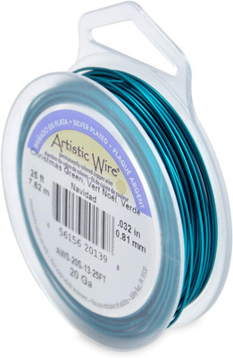 , 20 Gauge Silver Plated Tarnish Resistant Colored Copper Craft Wire, Christmas