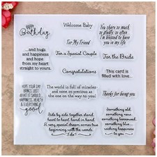 Happy Birthday Welcome Baby Clear Stamps Card Making Decoration Scrapbook