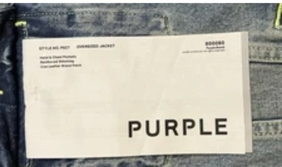 紫色品牌男式牛仔夹克“复古靛蓝/霓虹灯”*RP450美元* — 第 4/4 张图片