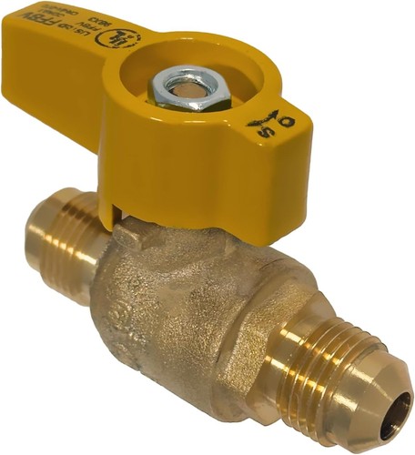 1 Piece 3/8" Flare X 3/8" Flare Gas Valve 1/4" Turn Propane And Natur