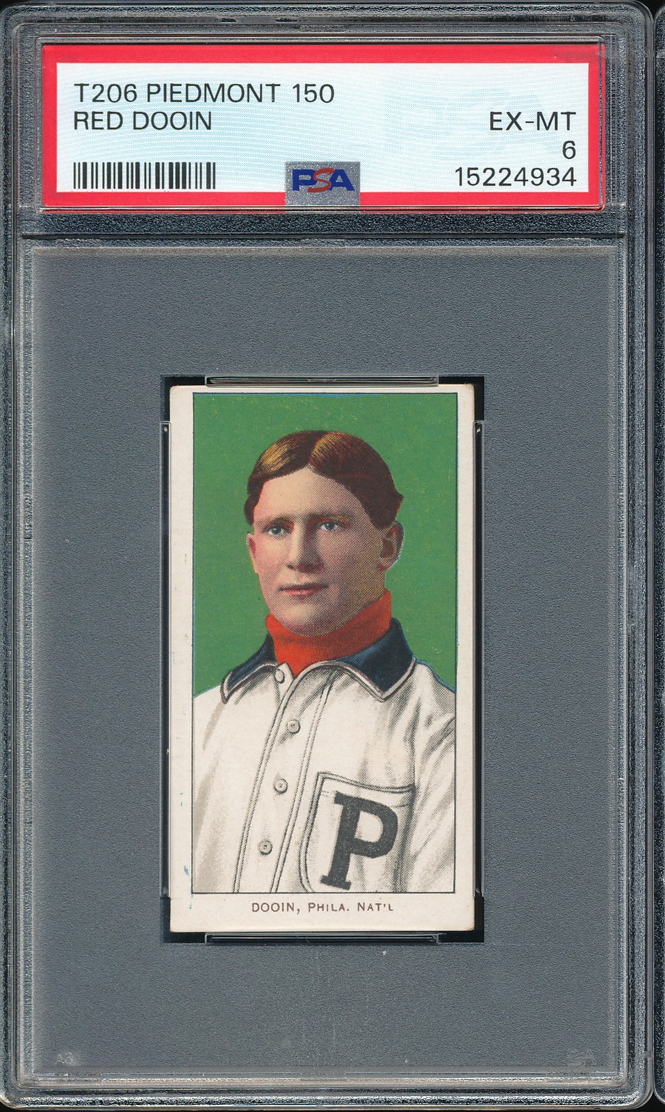 T206 Piedmont 150/25 Red Dooin PSA 6 - Philadelphia - POP 23