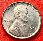 1943-P Lincoln Wheat Cent Penny GEM BU From an Original Bank Roll
