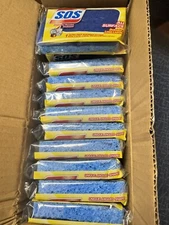 S.O.S All Surface Blue Scrubber Sponge 12 Pack New Box Angled Shape Durable