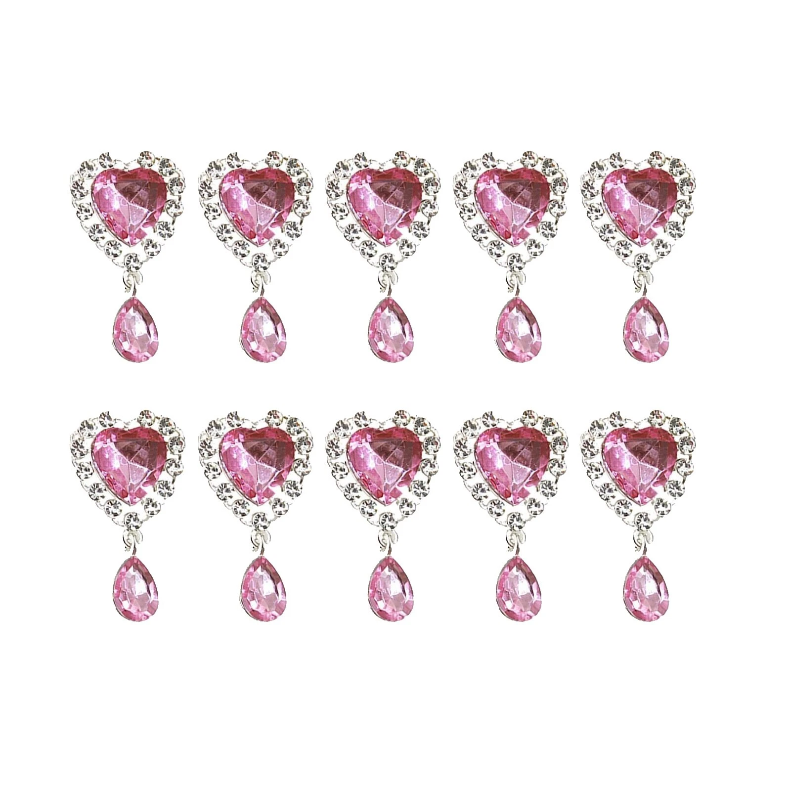 Rhinestone Heart Scrapbooking Buttons