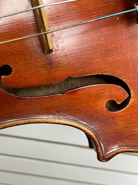 J.F. Lott Maker London Violin W/ Golden Strad Bow 4/4 Size