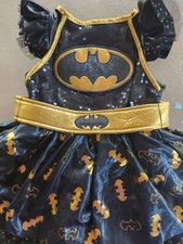 Girls Batgirl Black Gold Sequin Mesh Tutu Dress Costume 3t/4t