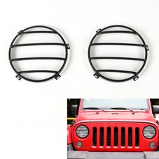 For 2007-2018 Jeep Wrangler Jk Front Headlight Cover Trim Bezel Protector Black