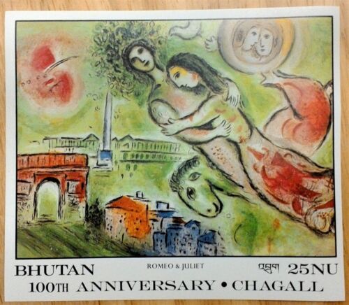 VINTAGE CLASSICS - Bhutan 1988 - Chagall, Romeo - Imperf Souvenir Sheet - MNH