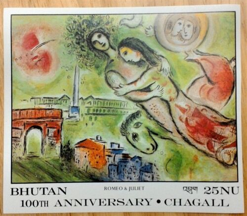 VINTAGE CLASSICS - Bhutan 1988 - Chagall, Romeo - Imperf Souvenir Sheet - MNH - Photo 1/1