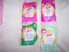 set of 4 McDonald Happy Meals Barbies 1996 new in packaging