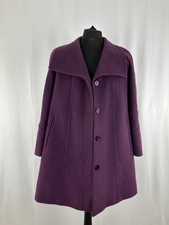 Womens Jacques Vert Cashmere Coat Made In Italy Virgin Wool Purple Size 12