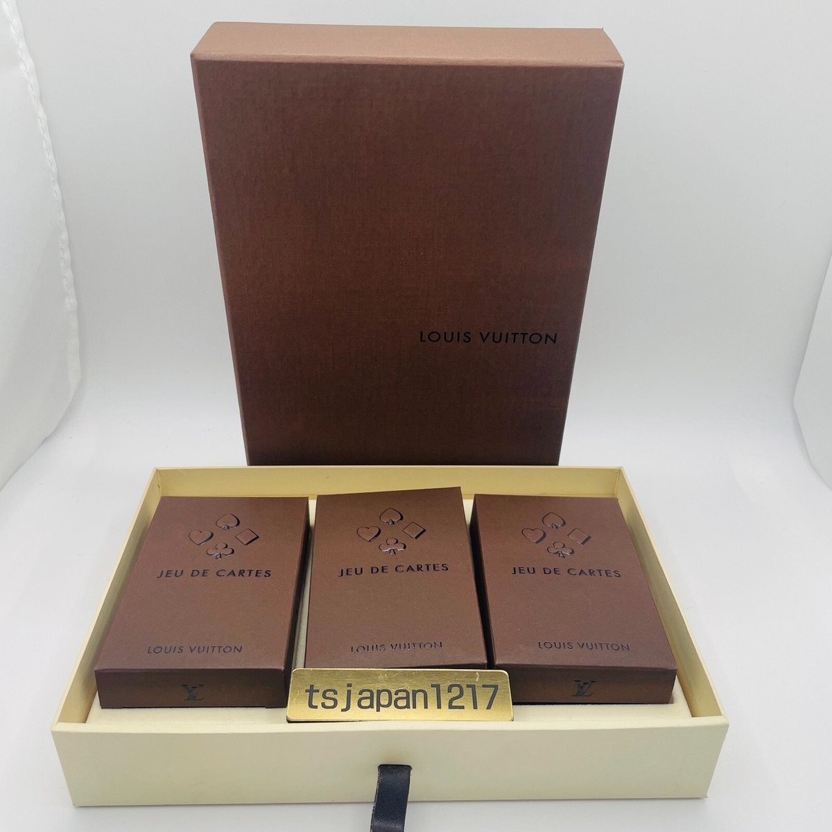 LOUIS VUITTON Playing Cards Trump 3 Decks Original Box Red Blue