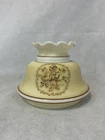 Quoitzel Gone With The Wind GWTH Hurricane  Floral Lamp Shade Milk Glass Vntg