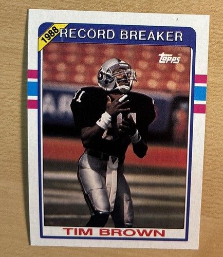 Tim Brown 1989 Topps Rookie Card #2, Record Breaker, MINT | eBay