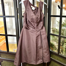 David's Bridal Cocktail Dress Sz 8 Purple Brown Sleeveless Evening Wear Wedding