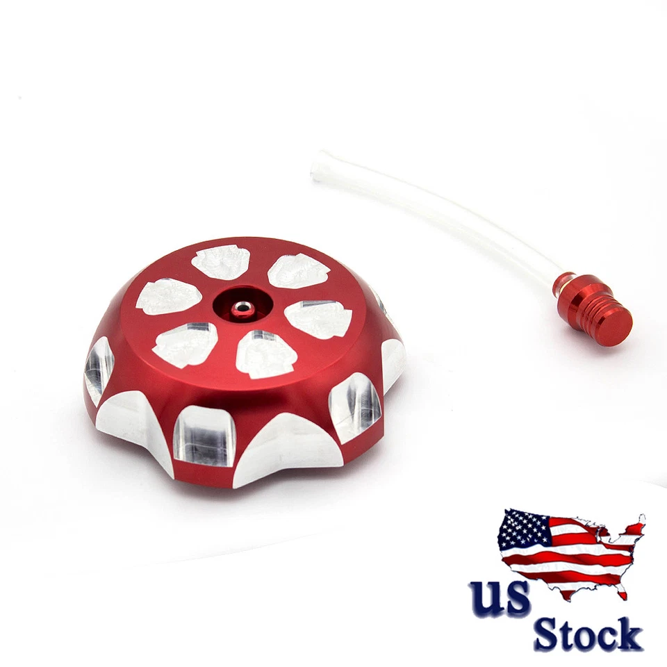 Cubierta de tapa de tanque de combustible de gasolina Billet roja para motocicleta Yamaha YFM 700R 2008-2017 Foto 4 de 4