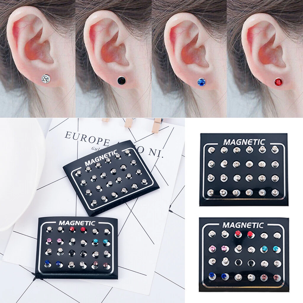 Non-piercing Magnetic Earrings for Men Women Size 6mm-12mm | Wish