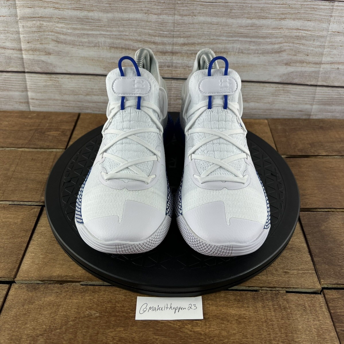 Under Armour Curry 6 “Dub Nation” White Blue 3020415-103 GS Size