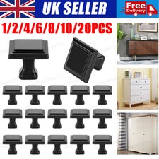 1-20X Square Door Knobs Cabinet Handle Cupboard Drawer Kitchen Matte Black Pull